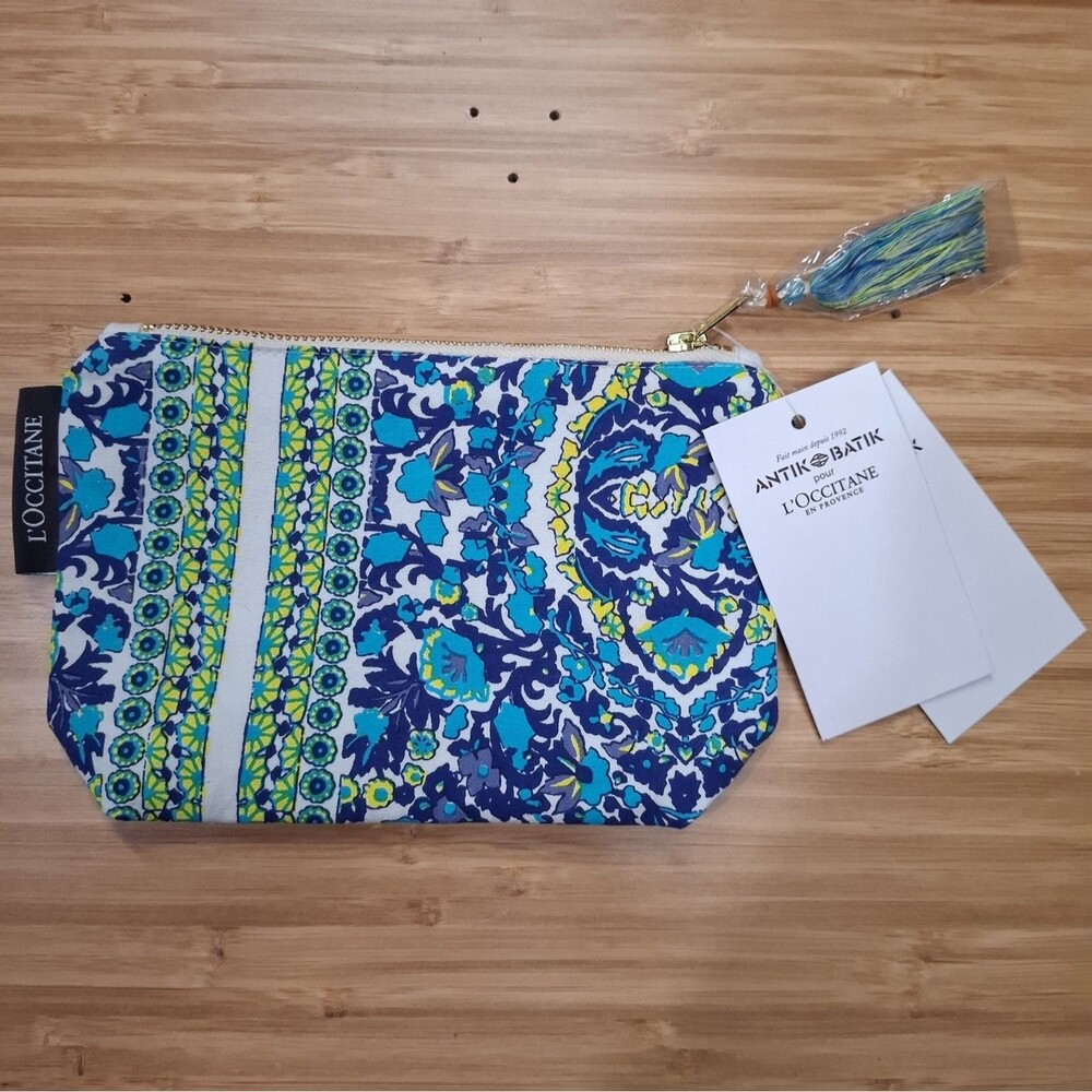 L'Occitane Cosmetic Pouch - New with tags! NWT - Antik Batik - floral